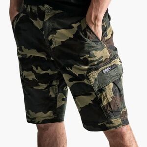 super dry cargo camo shorts